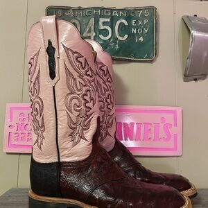 Pink heart Lucchese Boots
